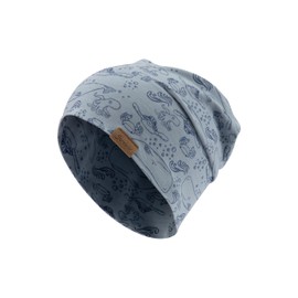 Sterntaler Beanie Water Animals - Cool Baby Hat Made of Flame Yarn Jersey with All-Over Print Sea Animals - Boys UV Protection 30 Hat - Variable Wearable - Baby and Children Transition Hat, grey, 49