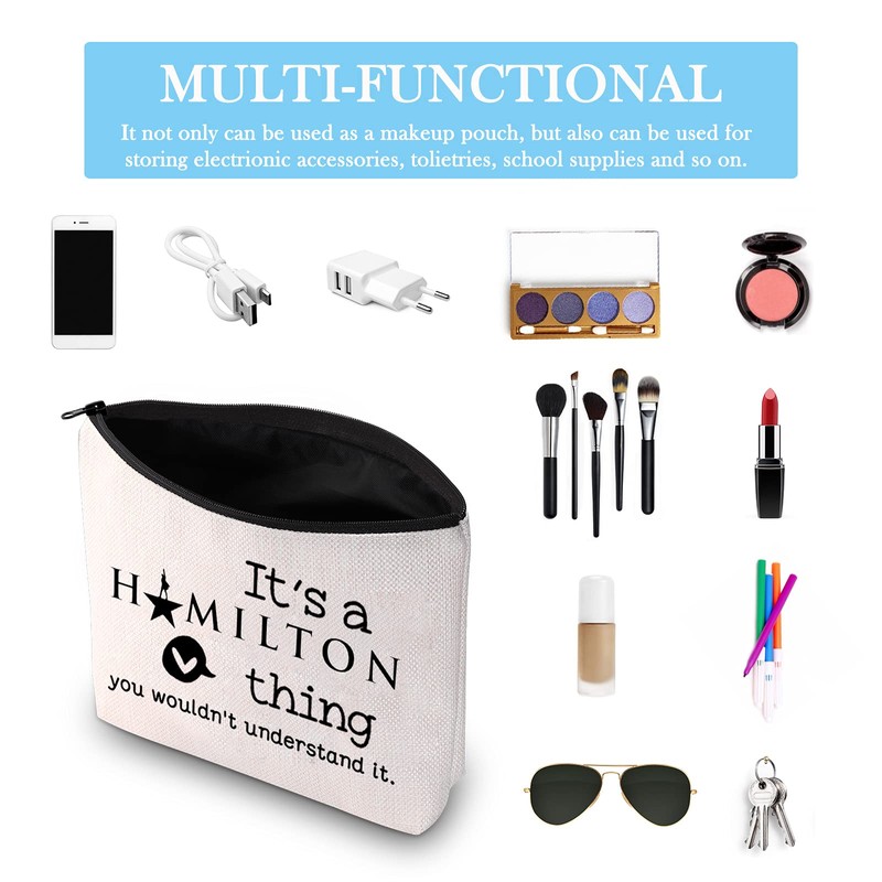 Hamilton Gift Broadway Music Cinema Zip Up Cosmetic Bag It's