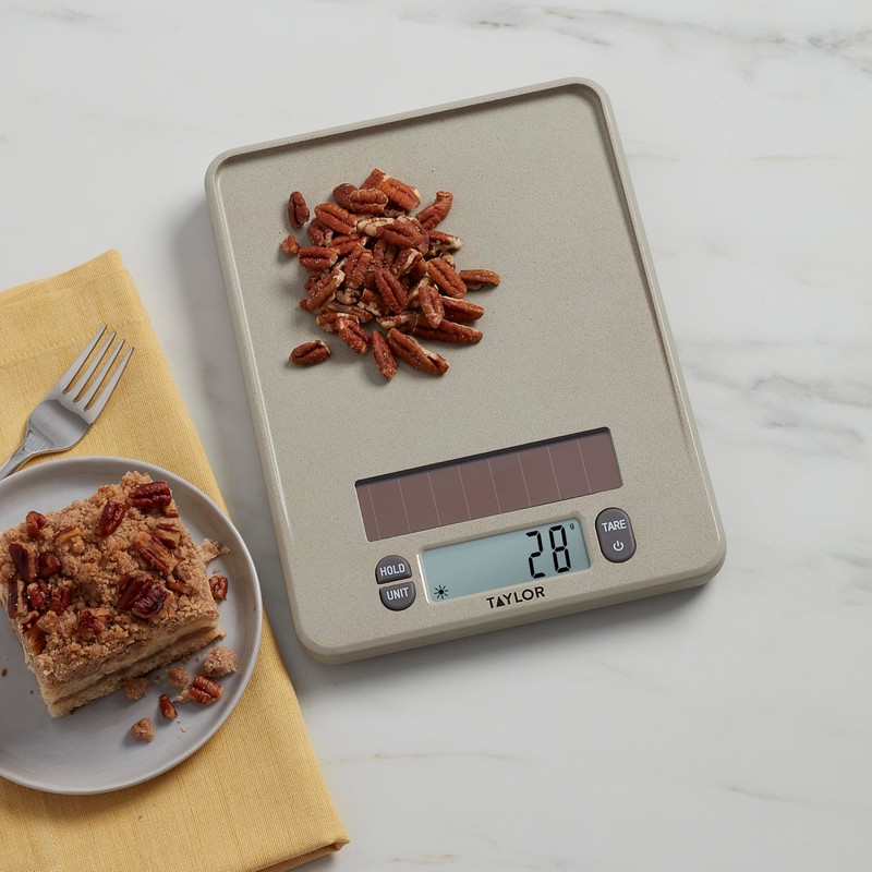 Taylor Light Powered Digital Kitchen Scale, Coffee Husk Blend Material,