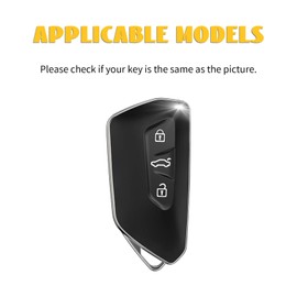 OFF WE GO Autoschlüssel Hülle für VW Golf 8 Schlüsselhülle Cover für Seat Leon MK4 Tarraco Ateca Skoda Octavia 2020 Cupra 3 Tasten TPU Auto Schlüssel Hülle Damen Männer Schlüsselgehäuse, Grau Silber