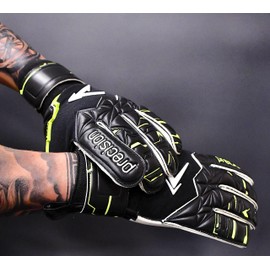 ​​Precision Fusion X Pro Roll Finger Giga Professional Football Adult's Goalkeeper Gloves, Black, 10