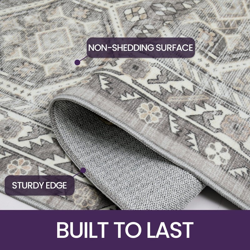 DEXI Area Rug 4x6, Washable Rugs Living Room Dining Room