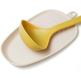 Carrotez Large Silicone Spoon Rest for Stove Top - Unbreakable Heat Resistant Silicone Utensil Rest for Kitchen Countertop - Oversized Wide Non-Scratch Spoon Holder for Camping - Ivory