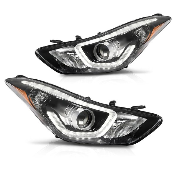ANDPLAY DRL LED Projector Headlights Assembly Left & Right Side