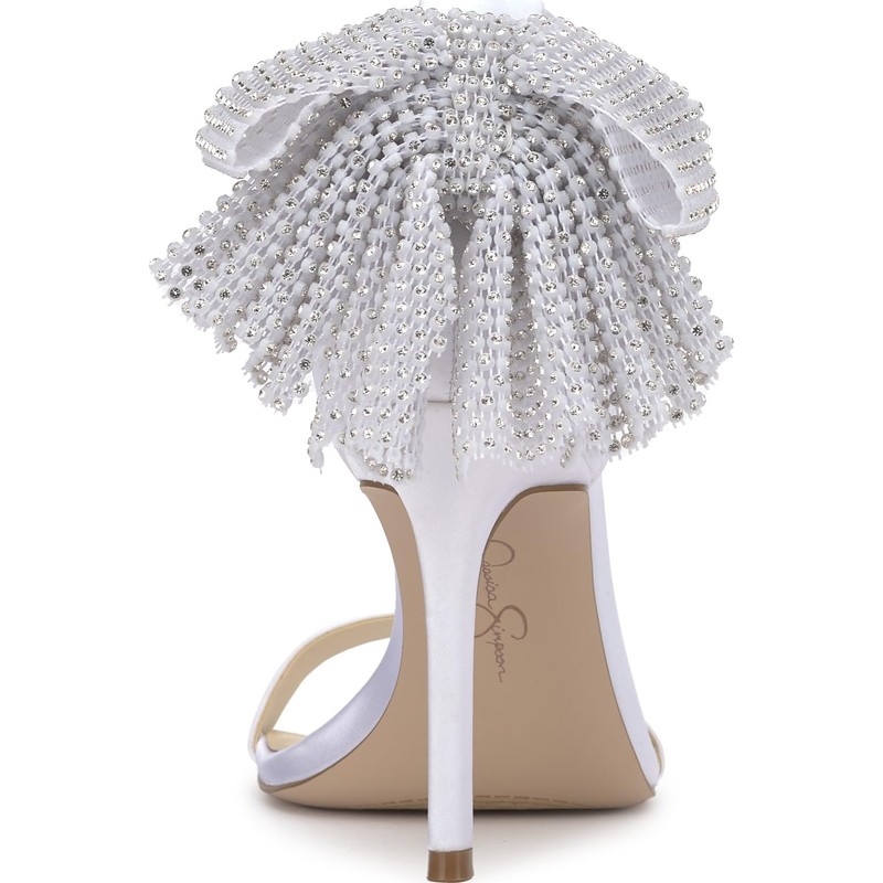 Jessica Simpson Women's Moure Heeled Sandal, White, 6.5