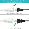 2FT Polarized 2Prong Extension Cord - White Replacement US AC