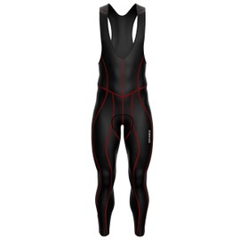 Sparx Men Winter Cycling Thermal Roubaix Bib Tights Padded Bib Pants High Bike Leggings (Red,2XL)