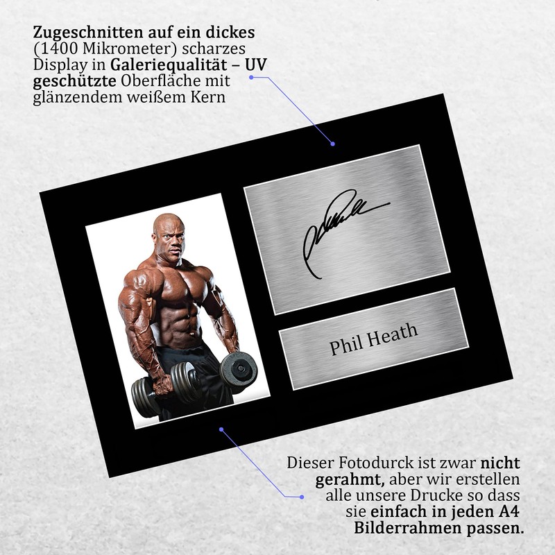 HWC Trading A4 Phil Heath Mr Olympia Gifts Printed Autograph