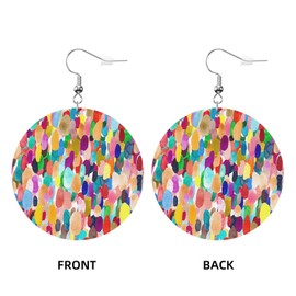 Colorful Watercolor Earrings For Women, Dangle Earrings Jewelry For Women, Lightweight Faux Leather Earrings Gifts