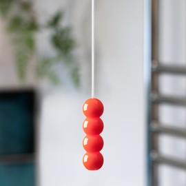 sleeklight Light Pull Cord with a Bead Style Handle in a choice of Bright and Fun Colours. With Ice White Cord. (Bright Orange)