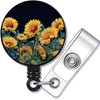 Sunflower Retractable ID Card Badge Holder with Alligator Clip, Name