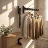 2 Pack Wall Mount Coat Hanger Holder Black Clothes Drying
