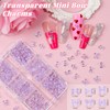2 Boxes 3D Bow Nail Charms, Purple Mini Bow Charms