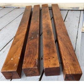 Globalwoods 1 Pc Curly Narra Pynma Wood 2x2x24 Pool Cues Knife Scales Cabinets Making Lumber