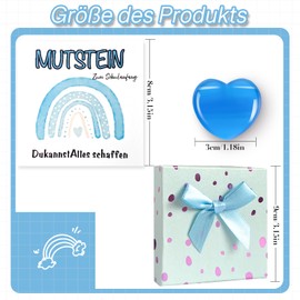 TianYueXi Mutstein für Kinder Einschulung (ca. 3 cm) - Schulkind Mutstein 2025, Schultüte Füllung Schulanfang Geschenk Glücksbringer mit Grußkarte Geschenkbox