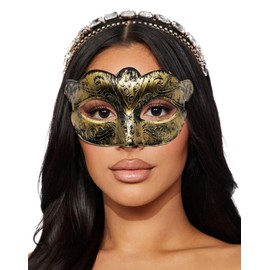 Generic Janylin Vintage Masquerade Mask Women Roman Soldier Mask Venetian Mardi Gras Rave Phantom Opera Eyemask (Gold)