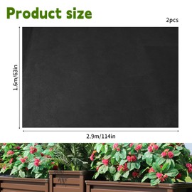 NEUSID 2 Pcs Fabric Liner for Large Veg Trough Planters Outdoor Raised Bed Liners Heavy Duty Non-Woven Black Vegetable Trug Herb Vegtrug Planter Liner (Large, 160cm x 290cm)