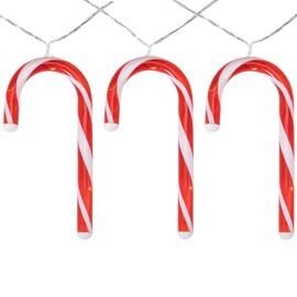 Northlight 7-Count B/O LED Warm White Candy Cane Christmas Lights - 3.5' Clear Wire