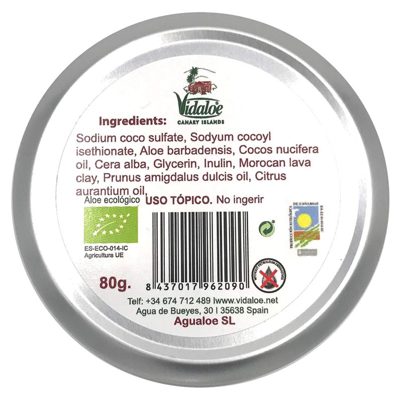 Vidaloe Solid shampoo with aloe vera 80 g (almonds)