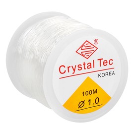 100 M Clear Stretch Elastic Beading Thread - 1 Roll 1MM Round Crystal String Stretch Line DIY Accessories Clear Crystal Bracelet String Jewelry String