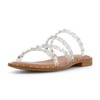 CUSHIONAIRE Women's Tonya Studded slide sandal with Memory Foam, Clear,