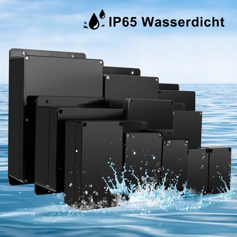 Therlan Junction Box Black Waterproof IP65, Electronic Housing Junction Box
