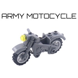 BeeldBricks Motorcycle | Military Army Equipment | Building Blocks Accessory Bricks MOC - Gray, 1