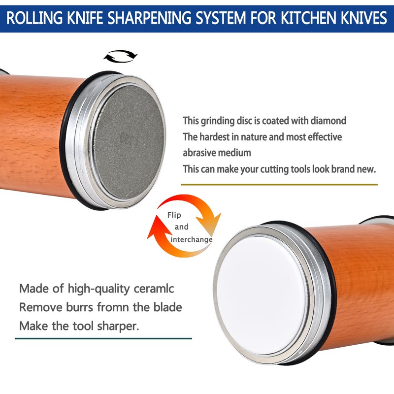 Generic Advanced Rolling Knife Sharpener with Diamond-Coated Discs, Dual Angle