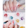 ZAMXHUG Nail Art zubehör - 8 Boxen trockenblumen nägel,getrocknete Blumen