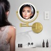 Rechargeable Wall Mounted Lighted Makeup Mirror with Magnification Gold, 8