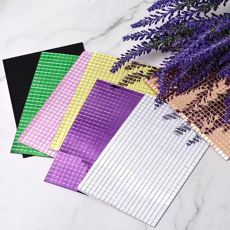MECCANIXITY 7200 Pcs Azulejos de Mosaico de Espejo Autoadhesivos de