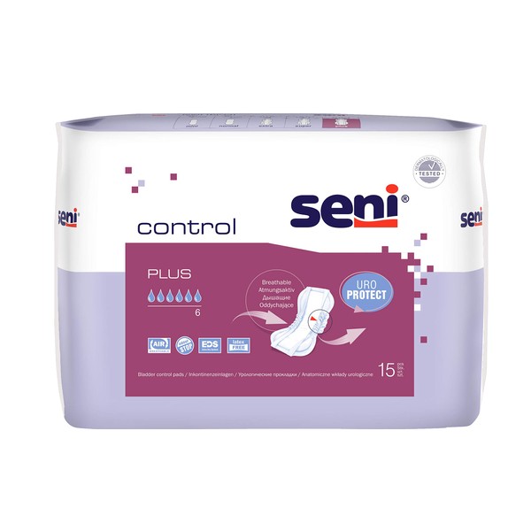 Seni Control Plus 13451 Incontinence Pads with 6 Drops Pack