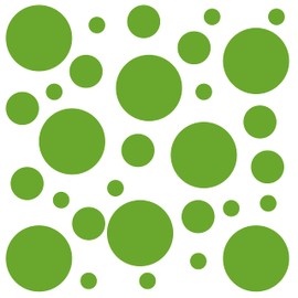 Set of 120 Vinyl Wall Decals - Assorted Polka Dots Stickers - Removable Adhesive Safe on Smooth or Textured Walls - Round Circles - for Nursery, Kids Room, Bathroom Decor (Lime-Tree Green)