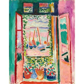 Wallbuddy Matisse Set of 3 Paintings The Open Window Window At Tangier and Woman With a Red Umbrella (8x10 Unframed)