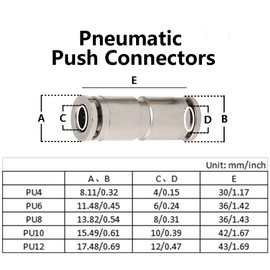 Gerader Push-to-Connect-Anschluss, 4er-Pack PU-10-Pneumatik-Fitting-Rohrverbindersatz, gerade Push-Anschlüsse, gerader Push-in-Pneumatikanschluss Push-to-Connect-Air-Schnellanschluss-Pneumatik