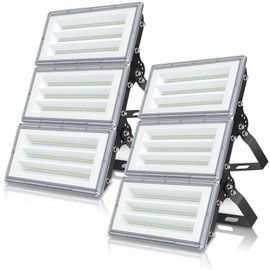 ISKYDRAW 300W LED Flood Light Outdoor, 2 Pack 30000lm Stadium Lights Outdoor LED Daylight 6500K, IP67 Waterproof Arena Floodlights for Parking Lot, Sports, Fields, Court, 85-265V