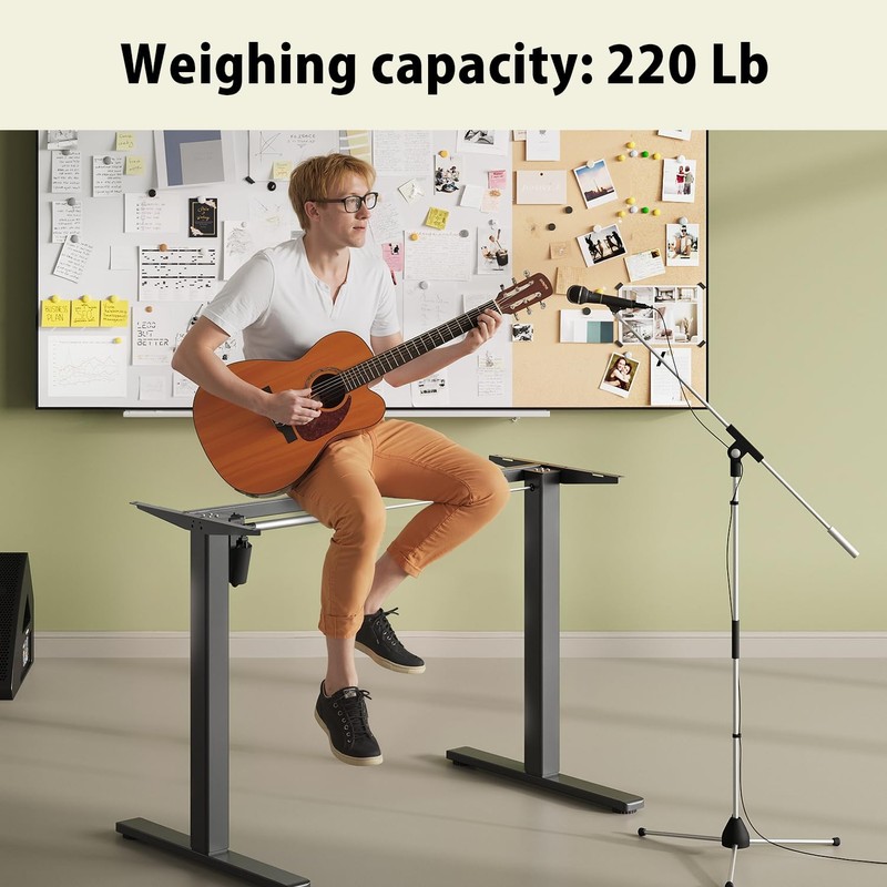 Gamork Electric Standing Desk Frame Height and Length Adjustable Legs