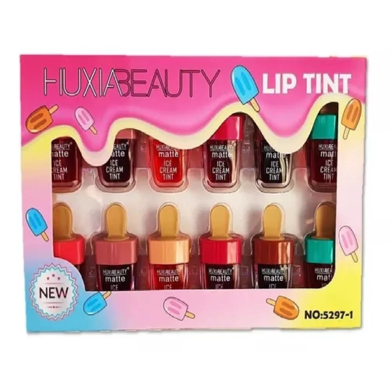 KFMX Set Tinta Para Labios Forma De Paleta 12 Piezas