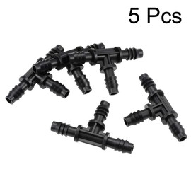 sourcing map Barb Drip Tee Pipe Connector 8mm Inner Diameter Hose Fitting for Garden Agricultural Irrigation System, Plastic 5pcs