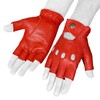 WASPRO Genuine Lambskin leather gloves, motorcycle Half finger Gloves (Red,