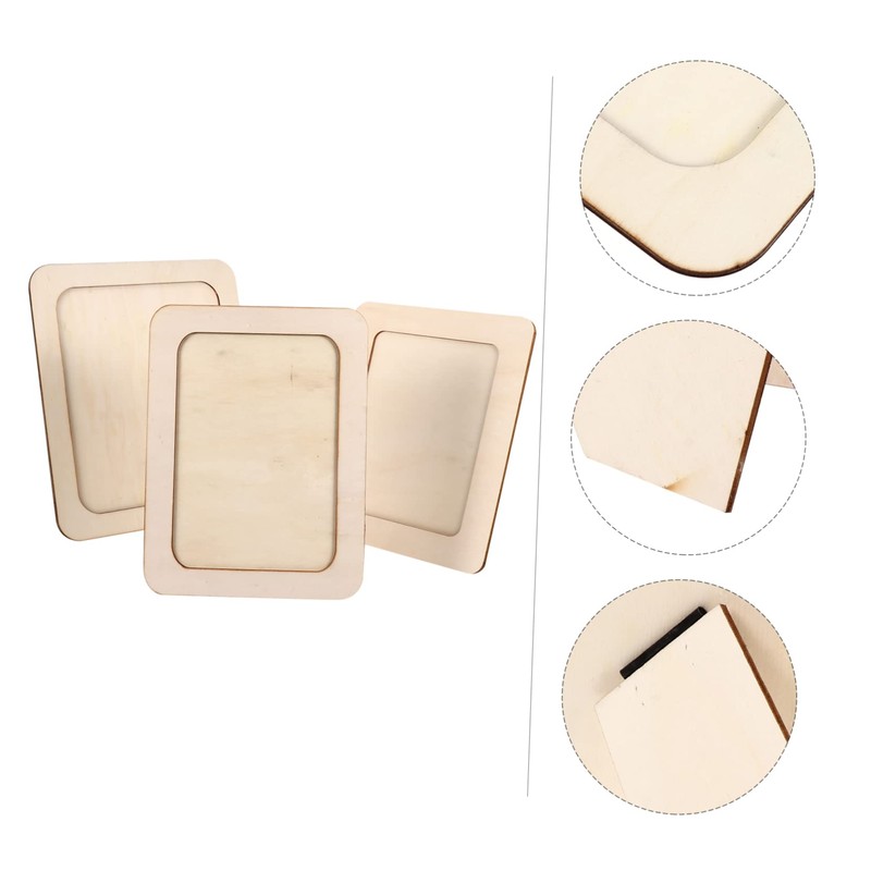 SHINEOFI 3pcs DIY Picture Frame with Stand for Crafting and