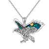 LONAGO Mountain Necklace Eagle Pendant Necklace Silver Eagle Necklace with