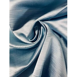 Blue Textured Satin Fabric - 58” Wide, 160gsm, 100% Polyester, Cut by The Yard
