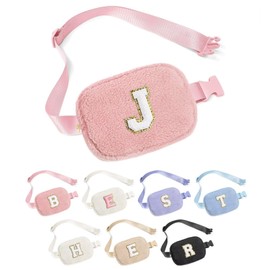 YOOLIFE Friend Gifts for Women - Friendship Birthday Gifts for Women, Crossbody Bag for Friends, Gifts for Friends, Pink Initial Crossbody Bag Belt Bag for Women J