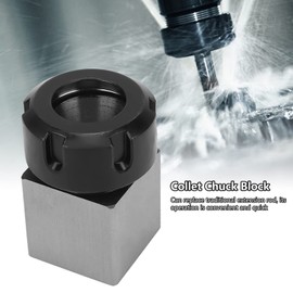 Majatou Hex Collet Block Chuck Holder for CNC Engraving Machine Square Collet Chuck Block Silver Carbon Steel High Accuracy CNC Lathe Tool Holder (Majatouur0d8gaeq4-13)