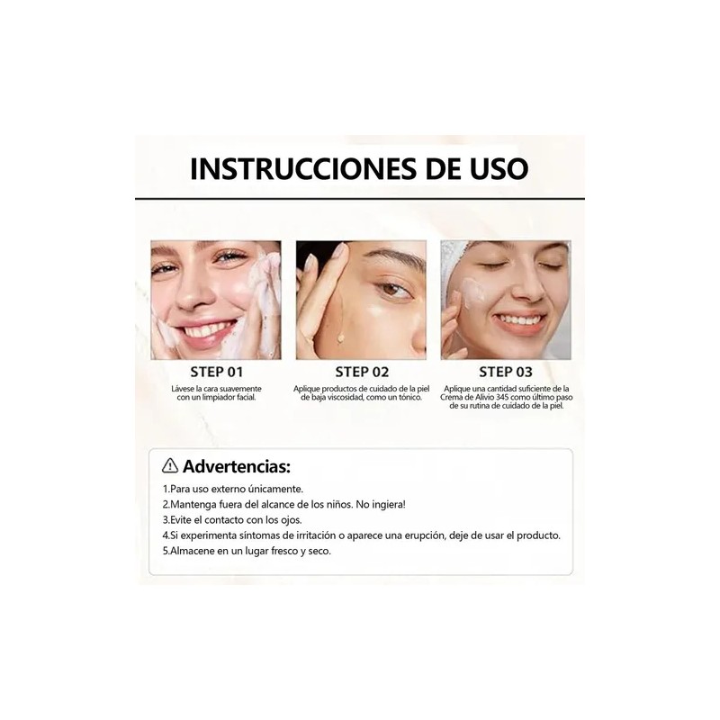 Ci 345 Relief Cream, Crema Hidratante Facial Coreana, 1