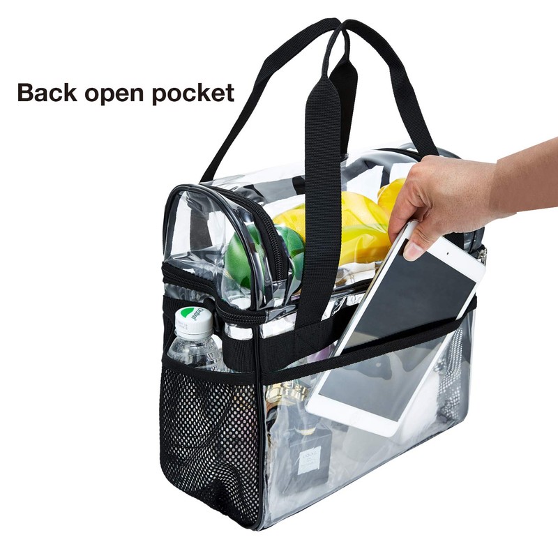 BORMELUN Clear Lunch Bag women Heavy-Duty Tote, Handle Shoulder for