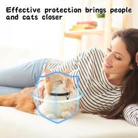 DOINEUFL 2 Pack Collar for Cats, Cat Collar to Prevent Infections, 15in Safe Waterproof Adjustable Cat Collars with Bell, Age over 7 Weeks, Contains Natural Essential Oils (Black)