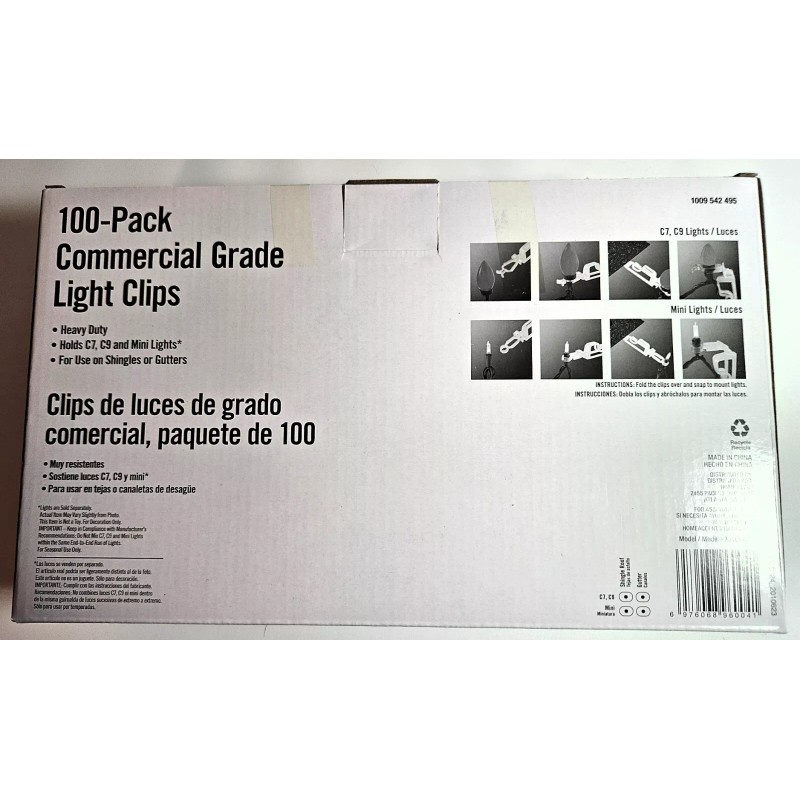 Home Accents Holiday 100 Pack Commercial Grade Light Clips