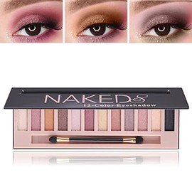 Paleta De Sombras De Ojos Pearl De 12 Colores, Paleta De Sombras De Ojos Nude Mate Con Brillo, Paleta De Sombras De Ojos Con Pigmentos De Brillo...   